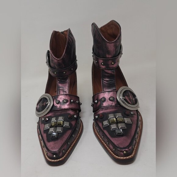 NEW Coach Womens Cut Out Western Creeper Boots Bootie Metallic Purple Size 7 'US - Picture 6 of 14